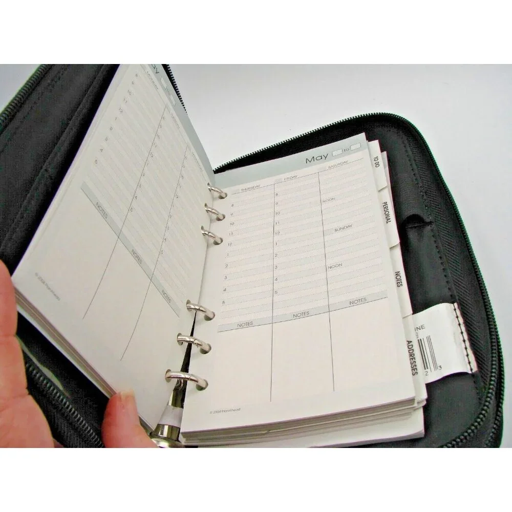 NEW PlanAhead iOrganizer Planner w/ Calculator Blue Zip Around Wallet Combo NOS